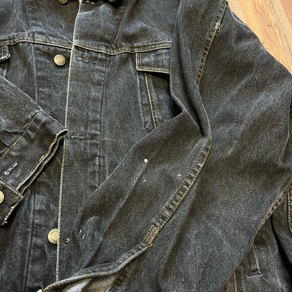 Vtg Black Jean Jacket Greatland Apparel size XL - Picture 4 of 4